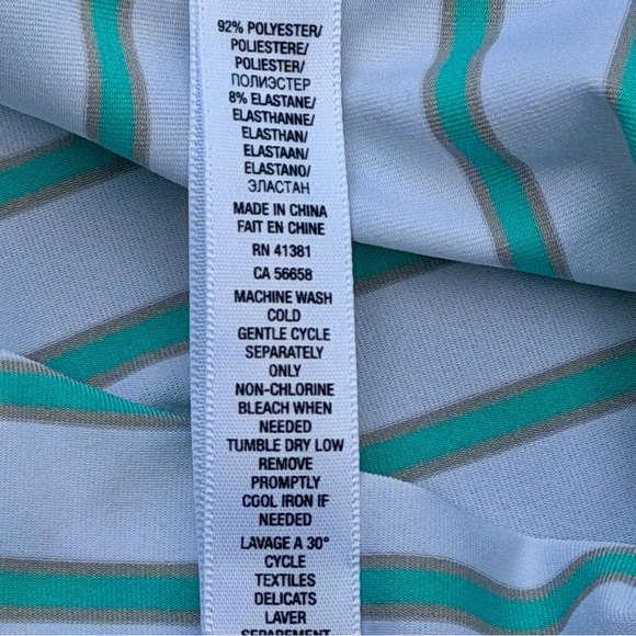 Ralph Lauren RLX Men Large Polo Shirt Performance Green White Striped Big Pony - Picture 10 of 11